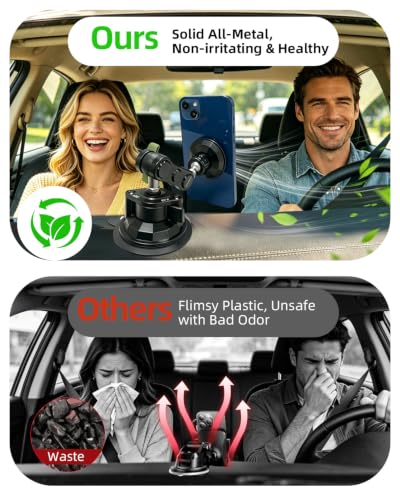 Magnetic Car Phone Holder Windshield Suction Cup Mount
