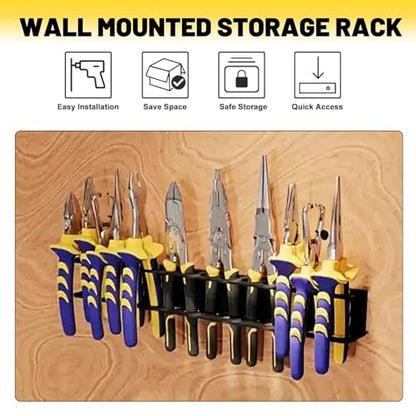 2 Pack Screwdriver Plier Organizer Wall Mount Steel Wall Mount Tool Storage Rack Screwdriver Organizer Hand Tool Hammer Pliers Storage Rack For Garage Workshop Homes Workshops Sheds (2 Count)