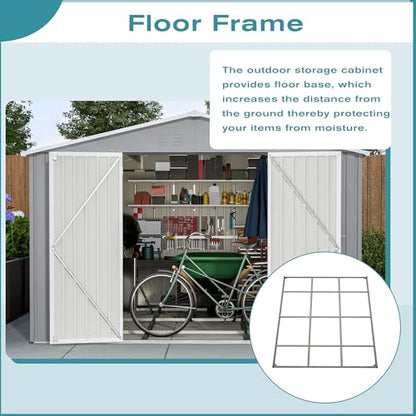 10x12 FT Outdoor Storage Shed with Floor Frame Kit