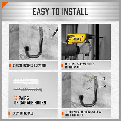 6 Pack Heavy Duty Metal Wall Hooks