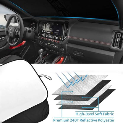 Foldable Front Windshield Sunshade fit for Nissan Frontier 2022