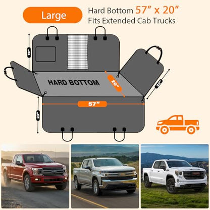 PU Leather Hard Bottom Dog Seat Cover for Extended Cab Trucks