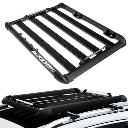 50" x37.8" x3.54" Universal Aluminum Roof Rack Rooftop Cargo Carrier Luggage Basket 330LBS Heavy Duty Car Top Luggage Holder for Cars SUVs and Trucks