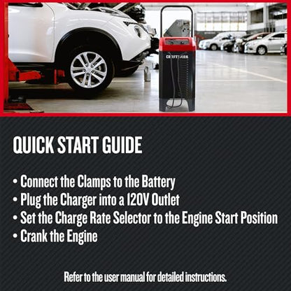 Wheeled 10A Car Battery Charger & Maintainer