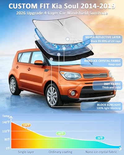 Windshield Sun Shade for Kia Soul 2015