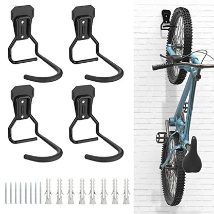 Bike Wall Mount with Fixed Hook (4 Count)