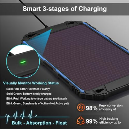 Waterproof 5W 12V Solar Battery Charger & Maintainer Pro