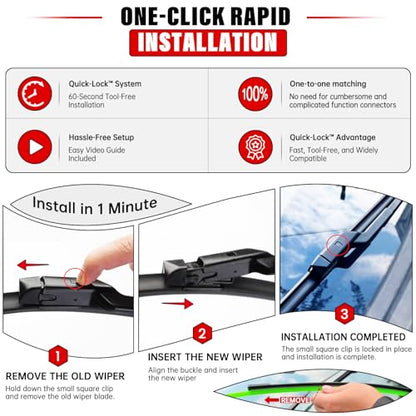 3 Pack Windshield Wiper Blades Replacement for Subaru Forester 2019