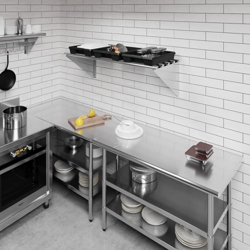 18 in. x 48 in. NSF Stainless Steel Tubular Wall Shelf