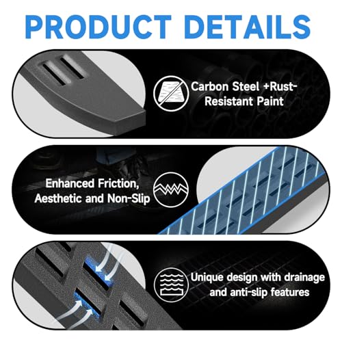 6'' Heavy Duty Carbon Steel Running Boards Side Steps Nerf Bars for 2019