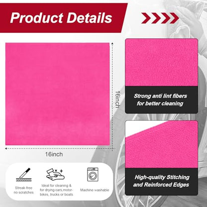 200 Pcs Microfiber Cleaning Cloth 16x16 Inch Microfiber Towels for Car Ultra Absorbent Cleaning Rags Reusable Lint Free Streak Free Detailing Towel for Car Washing Drying Dusting (200 Count)