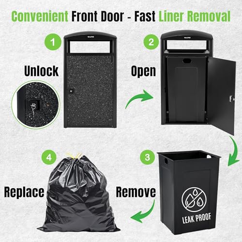 Outdoor Commercial Trash Can with Lid