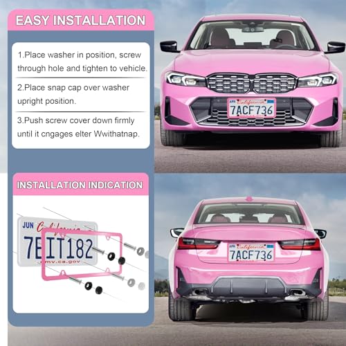 4 Holes Stainless Steel License Plate Frames
