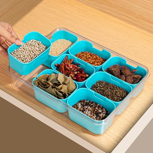 Divided Snack Serving Tray with Lid and Handle Travel Snackle Charcuterie Container Portable Storage Organizer for Candy
