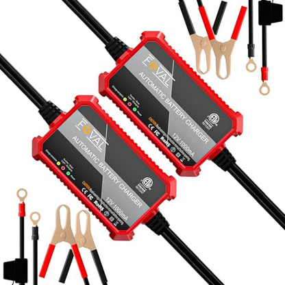 2 Pack] FOVAL Fully Automatic Trickle Charger (2 Count)