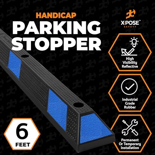 72" Heavy Duty Blue Rubber Parking Stopper (2 Count)