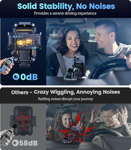 2026 Ultimate Sturdy Car Phone Holder [Upgraded 95+LBS Strongest Suction] Universal Long Arm Cellphone Mount for Car Dashboard Windshield Vent Truck Boat for iPhone 17 16 Pro Max & Android