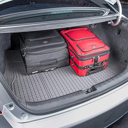 FlexTough Gray Floor Mats for Cars & Cargo Mat Full Set