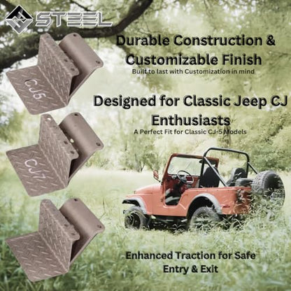 CJ5 Side Steps Compatible with Jeep © CJ Vehicles (2 Count)