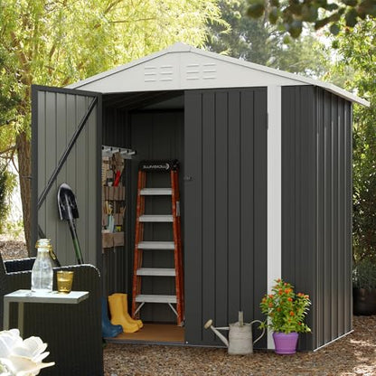 Metal Outdoor Storage Shed 6 x 4 FT Metal Shed with Lockable Door
