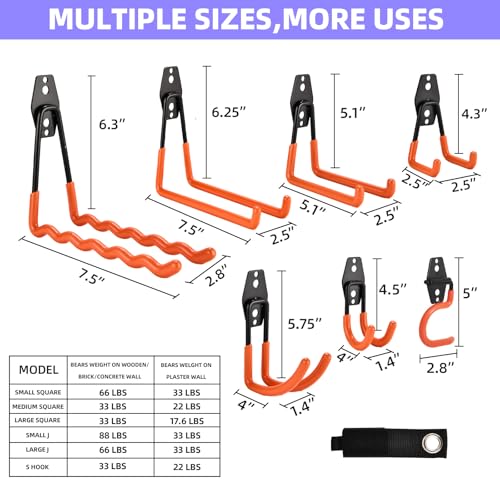 24 Pack Garage Hooks Steel Heavy Duty Garage Storage Hooks Utility Steel Wall Mount Garage Hanger&Organizer for Bikes (24 Count)
