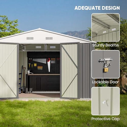 10x8 FT Outdoor Storage Shed with Floor Frame