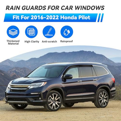 4pcs Window Visors Rain Guards for 2016 (4 Count)