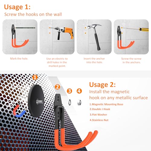 Magnetic Hooks Heavy Duty Magnet with Hooks (2 Count)