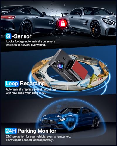 Dash Cam Front and Rear 5GHz WiFi Dashcam with CPL