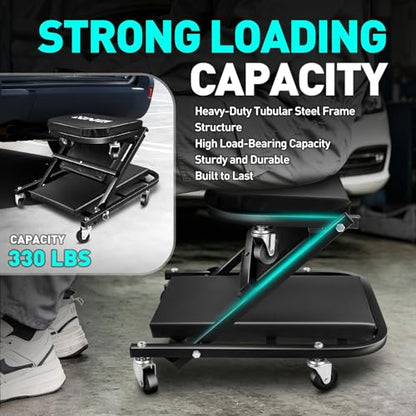 40 Inches Folding 2 in 1 Rolling Z Creeper