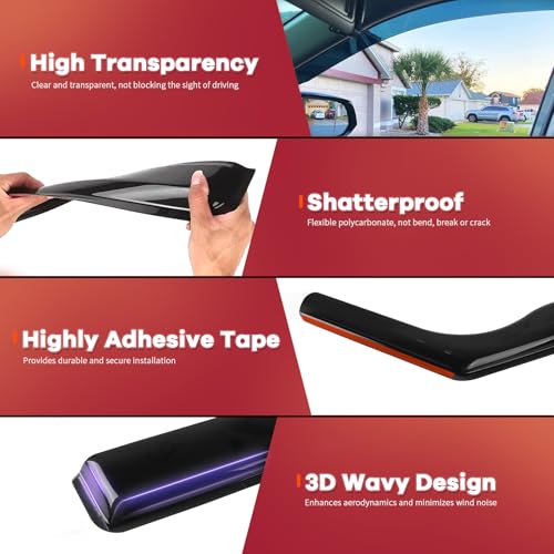 in Channel Window Rain Guards Fit for 2017 (4 Count)