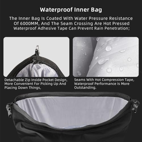 Motorcycle Saddlebag Waterproof Luggage Bag Quick Release Motorcycle Side Bag 25L Fits Most Adventure and Sports Bike Motorbike Racks