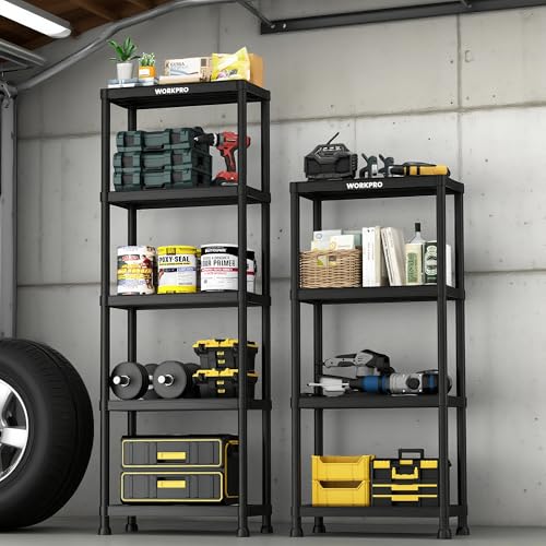5 Tier Plastic Storage Shelves (5 Count)