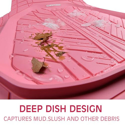 DeepDish Pink Floor Mats for Cars Full Set (4 Count)
