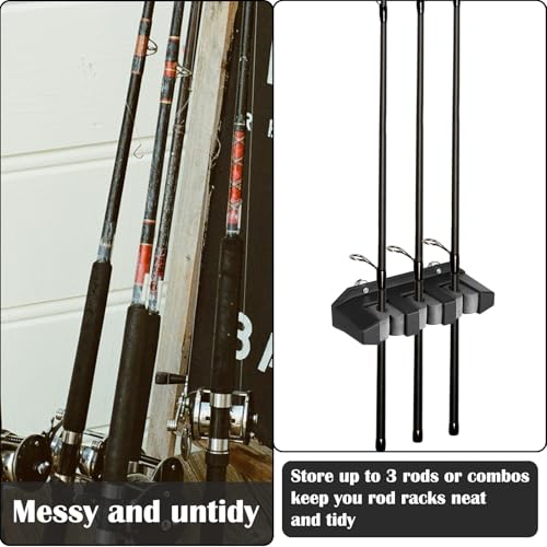 2 Pcs Magnetic Fishing Rod Holder for Car Fishing Pole Rack Vertical Rod Storage Holders for Truck Bed Boat Wall Garage Door (2 Count)