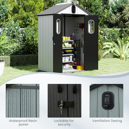 Domi 5x3 FT Resin Outdoor Storage Shed