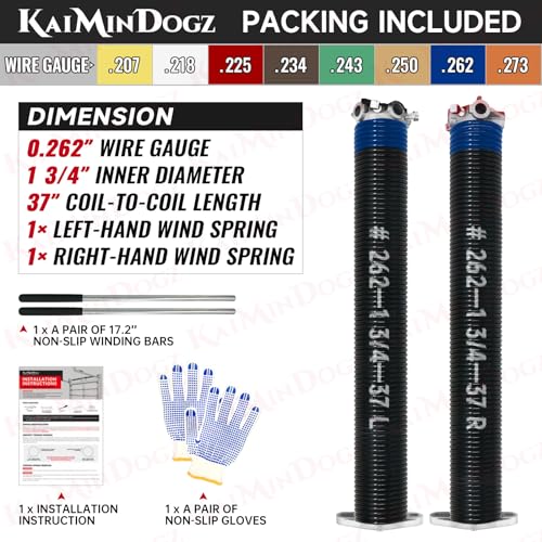 Pair of 1.75" Garage Door Torsion Springs Set with Non