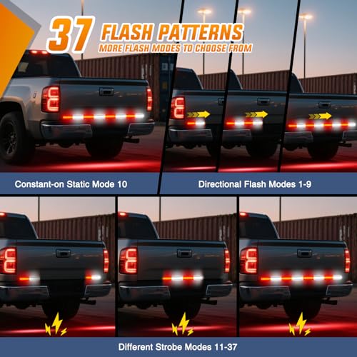 49 Inch Emergency Strobe Light Strips with Controller Red White