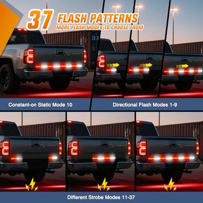49 Inch Emergency Strobe Light Strips with Controller Red White