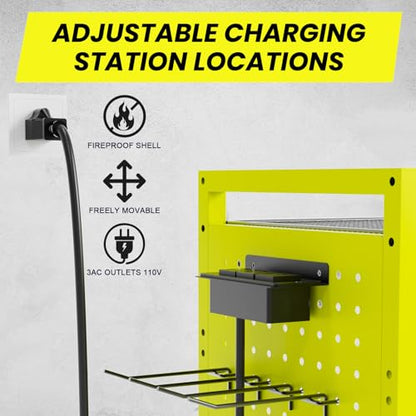Heavy Duty Power Tools Organizer Cart with Charging Power Strip