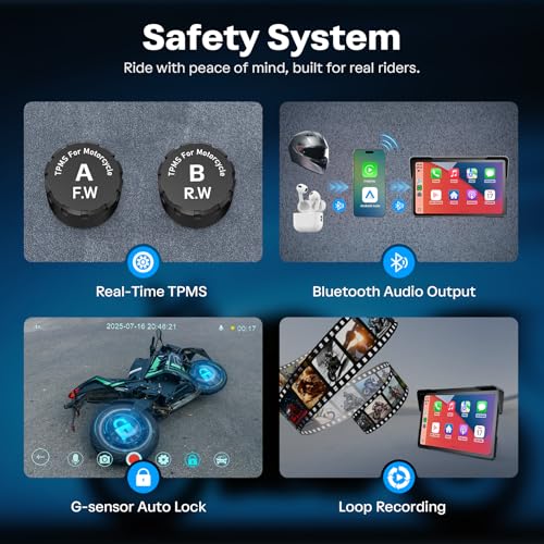 Motorcycle CarPlay Screen with Android Auto