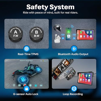 Motorcycle CarPlay Screen with Android Auto