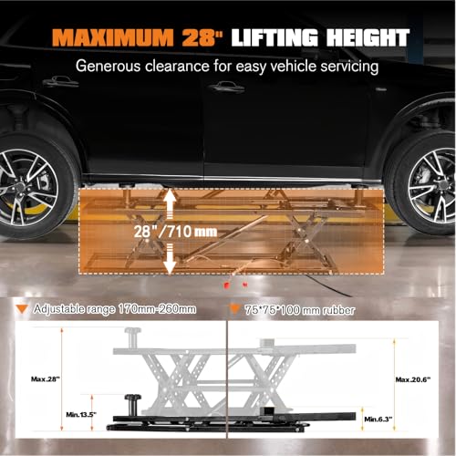 7000 LBS Portable Car Lift with Extension Plates for Garage Use