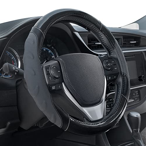 GripPlus Black Carbon Fiber Steering Wheel Cover