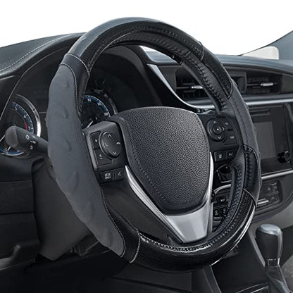 GripPlus Black Carbon Fiber Steering Wheel Cover