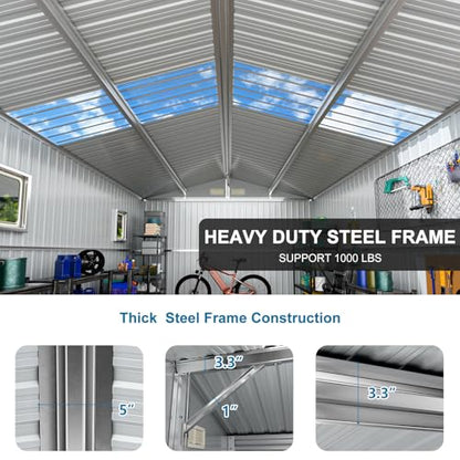 10x10 FT Metal Outdoor Storage Shed