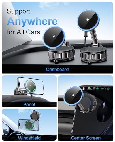 iPhone Magsafe Car Mount Charger 15W Fast Wireless Charging for Your car