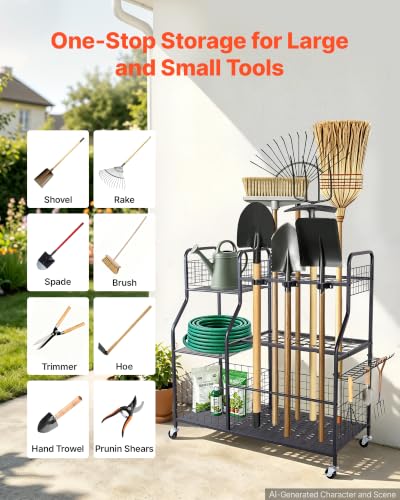 Garden Tool Organizer with Wheels