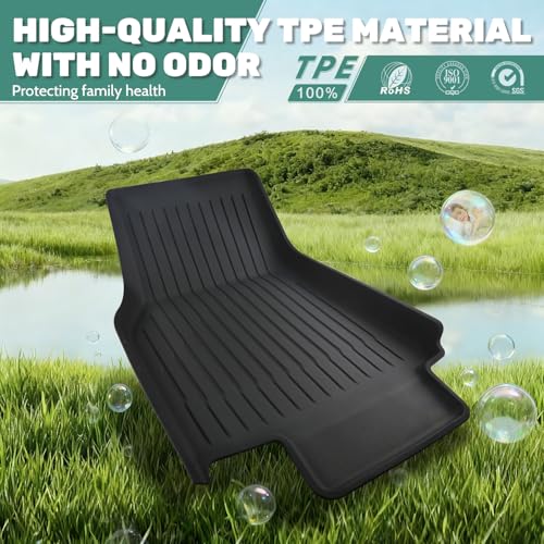 TPE Floor Mats fit for Tesla Model Y 2019 2020 2021 2022 2023 2024 All Weather TPE Cargo Liner Cargo Trunk Accessories and Cargo Trunk Mats Front Rear Cargo Mat Full Set