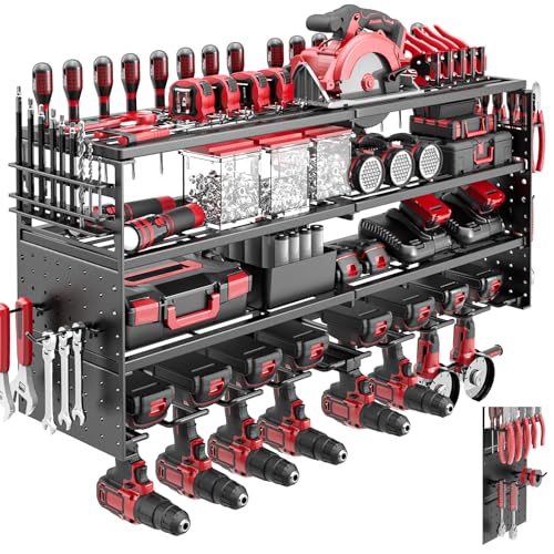 33" Metal Power Tool Organizer Wall Mount